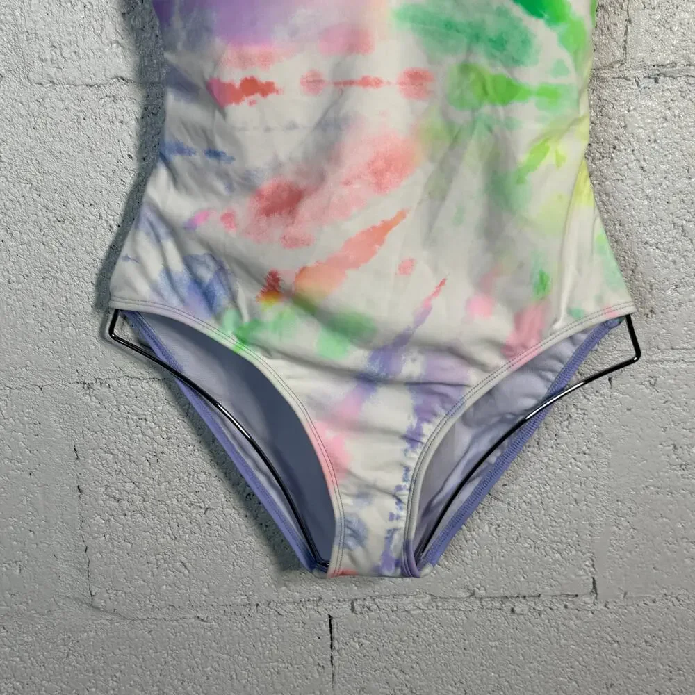 Salt + Cove Juniors' Night Lights Lace-Back One-Piece Swimsuit, medium